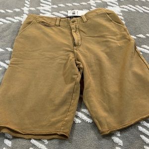 NWT Big boys Polo RL khaki soft shorts zip up button closure and belt loops.